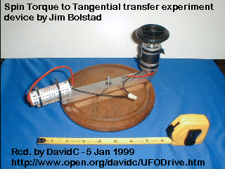  James J. Bolstad's Swing arm torque test model. 